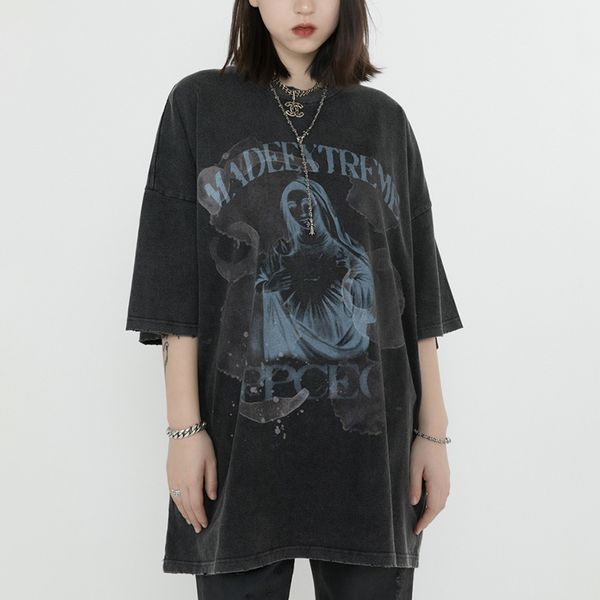 shortsleeve tshirt oversized washed high street vintage print punk hip hop black print tees women graphic clothing 220615, White
shortsleeve tshirt oversized washed high street vintage print punk hip hop black print tees women graphic clothing 220615, White