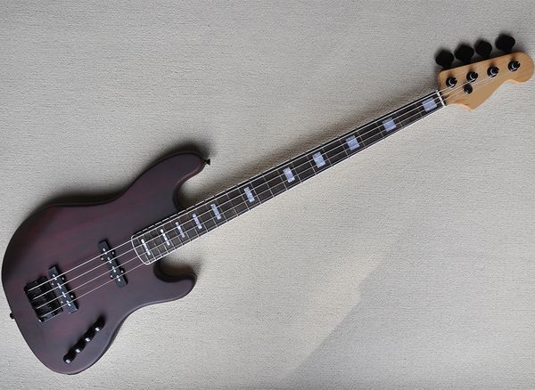 4 strings matte black electric bass guitar with rosewood fingerboard white pearl inlay
4 strings matte black electric bass guitar with rosewood fingerboard white pearl inlay