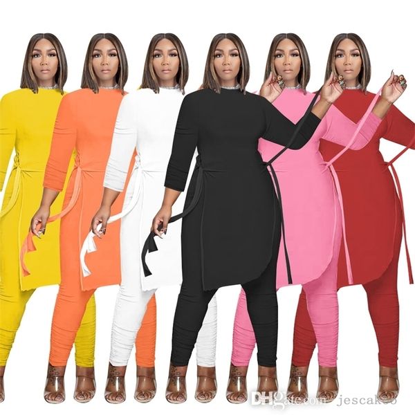 new womens two piece pants set tracksuits autumn clothes nine point sleeve irregular hem lace up split loose jogger sets, White
new womens two piece pants set tracksuits autumn clothes nine point sleeve irregular hem lace up split loose jogger sets, White