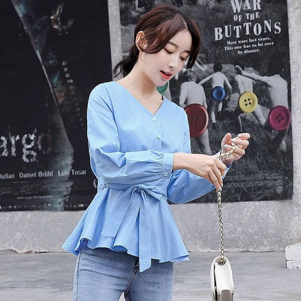 women's blouses & shirts fashion women's spring autumn style slim casual short sleeve v-neck loose ruffles df3383, White
women's blouses & shirts fashion women's spring autumn style slim casual short sleeve v-neck loose ruffles df3383, White