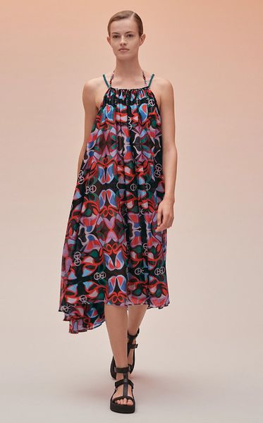 2022 summer print sling dress seaside premium, Black;gray 
2022 summer print sling dress seaside premium, Black;gray