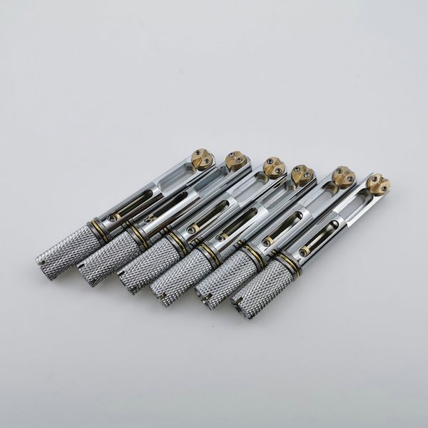 chrome single headless guitar bridge headless fanned fret for 6 string electric guitar
chrome single headless guitar bridge headless fanned fret for 6 string electric guitar