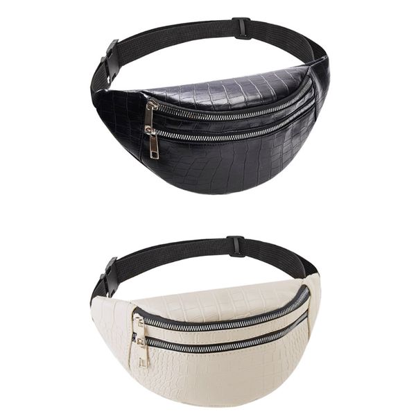 

fashion waist bag fanny pack crocodile pattern sport belt bum bag men women travel outdoor chest crossbody shoulder purse