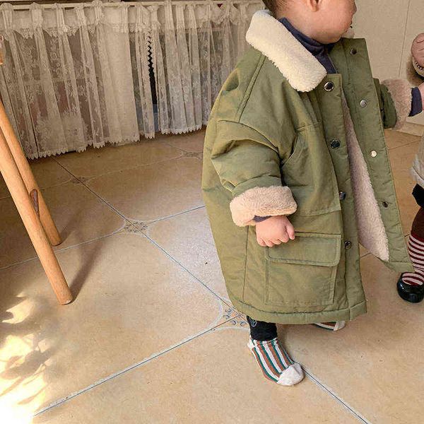 80-130 cm winter girls boys super thick fleece warm long jacket baby kids children cotton jacket outerwear two colors j220718, Blue;gray
80-130 cm winter girls boys super thick fleece warm long jacket baby kids children cotton jacket outerwear two colors j220718, Blue;gray