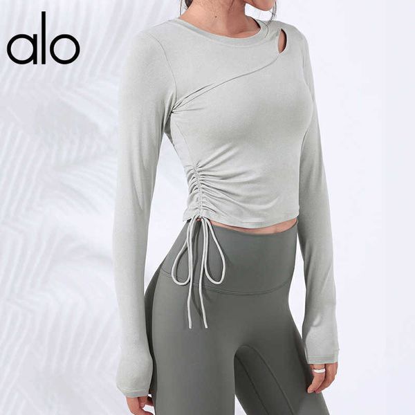 alo yoga new drawstring tight-fitting long-sleeved yoga wear female side pleated sports running casual top
alo yoga new drawstring tight-fitting long-sleeved yoga wear female side pleated sports running casual top