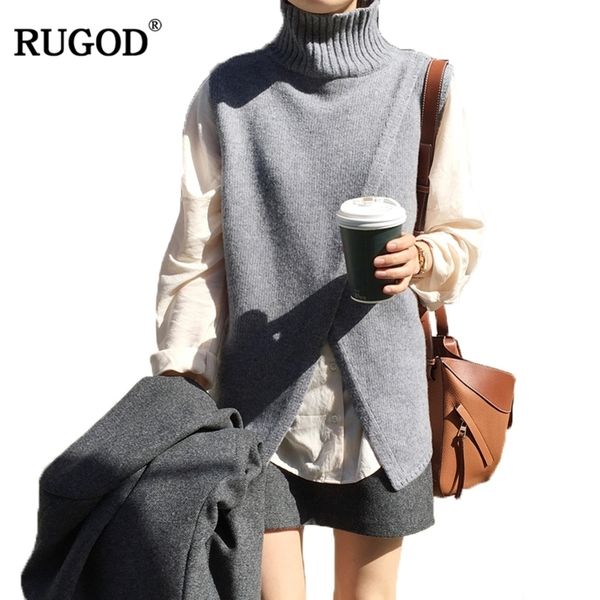 rugod autumn winter warm knitted vest sleeveless sweater women fashion turtleneck front split pullover waistcoat gray vest y200910, White;black
rugod autumn winter warm knitted vest sleeveless sweater women fashion turtleneck front split pullover waistcoat gray vest y200910, White;black