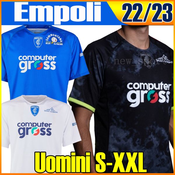22 23 empoli soccer jerseys mancuso cutrone bajrami ricci pinamonti home blue away white third black 2022 2023 uomini football shirt jersey, Black;yellow
22 23 empoli soccer jerseys mancuso cutrone bajrami ricci pinamonti home blue away white third black 2022 2023 uomini football shirt jersey, Black;yellow