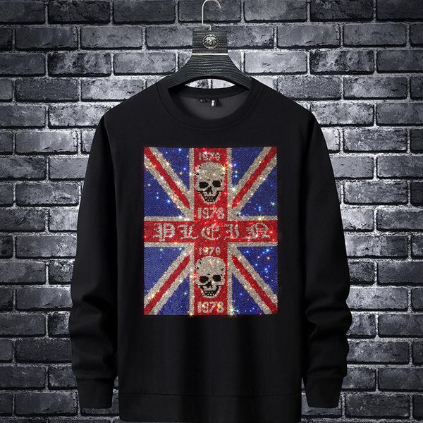 men's hoodies & sweatshirts designer new spring and autumn men's wear diamond sanskrit skull guard fashion youth slim fit bottomed, Black
men's hoodies & sweatshirts designer new spring and autumn men's wear diamond sanskrit skull guard fashion youth slim fit bottomed, Black