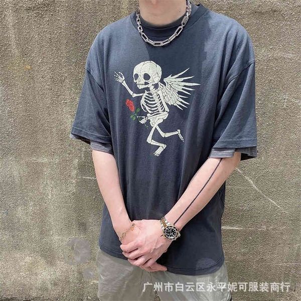 skeleton designer gallerydepts gary quality shirt rose print vintage short sleeve men's street washed vintage loose t-shirt men's, White;black
skeleton designer gallerydepts gary quality shirt rose print vintage short sleeve men's street washed vintage loose t-shirt men's, White;black