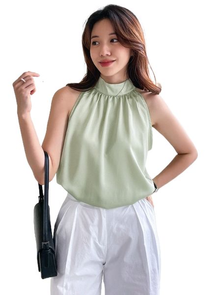 dazy solid stand neck blouse l1qj#, White
dazy solid stand neck blouse l1qj#, White