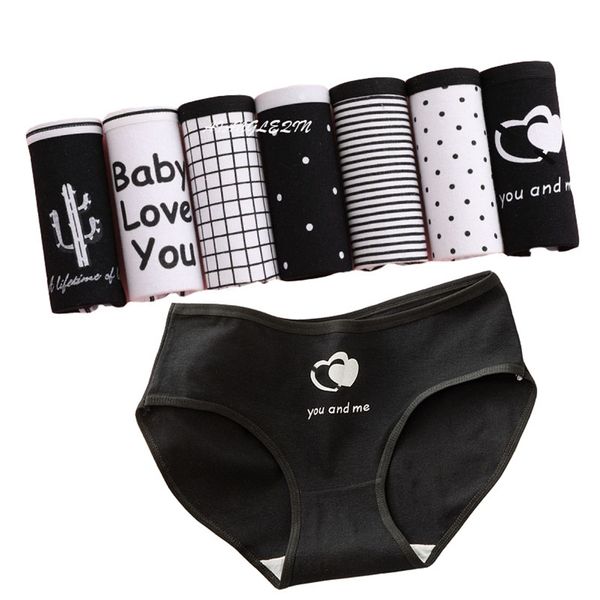 7 pcs/set women's cotton underwear panties shorts print briefs ladies girls lingeries for women plus size 220426, Black;pink
7 pcs/set women's cotton underwear panties shorts print briefs ladies girls lingeries for women plus size 220426, Black;pink