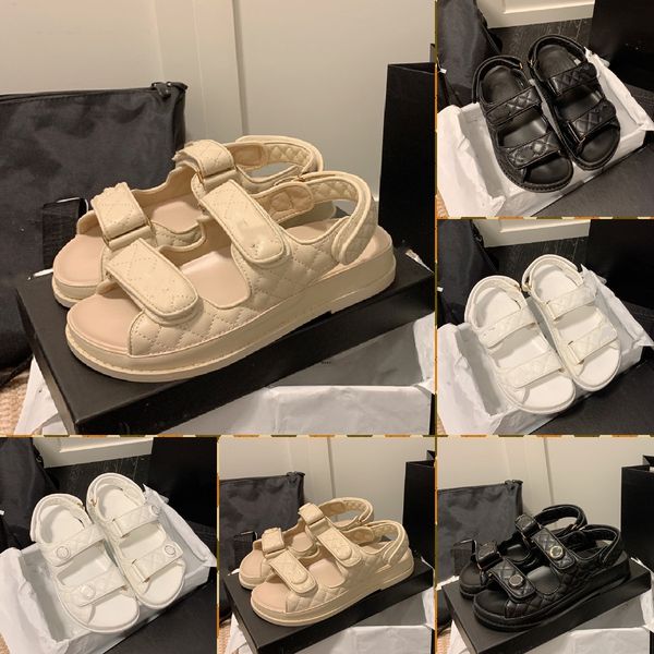luxury c sandals designer flat heel hook and loop fasteners back strap genuine leather slippers for women summer fashion soft party banquet, Black
luxury c sandals designer flat heel hook and loop fasteners back strap genuine leather slippers for women summer fashion soft party banquet, Black