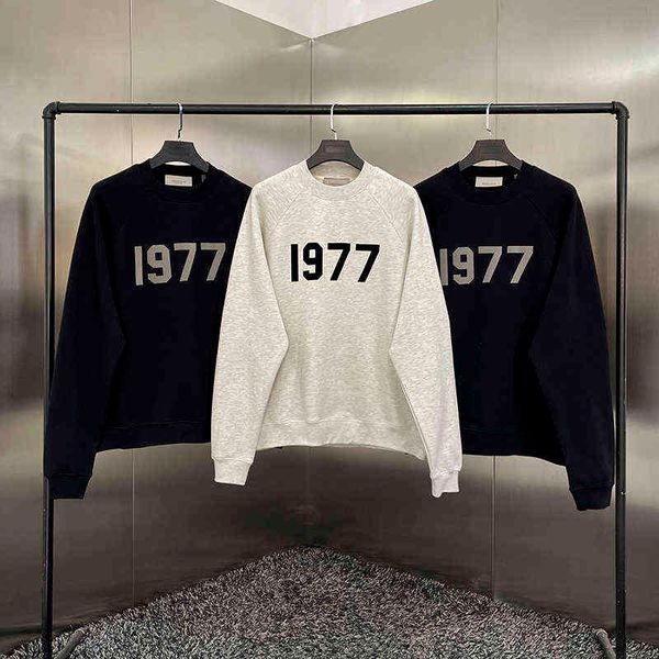 pullover cotton casual flocked 1977 men women oversize crew neck sweatshirt t220726, Black
pullover cotton casual flocked 1977 men women oversize crew neck sweatshirt t220726, Black