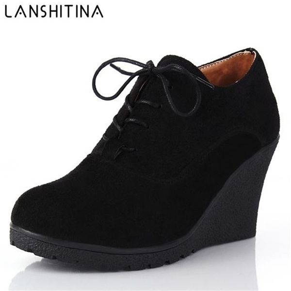 autumn wedges boots fashion flock womens highheeled platform wedges ankle boots lace up high heels wedges shoes for women 201104, Black
autumn wedges boots fashion flock womens highheeled platform wedges ankle boots lace up high heels wedges shoes for women 201104, Black
