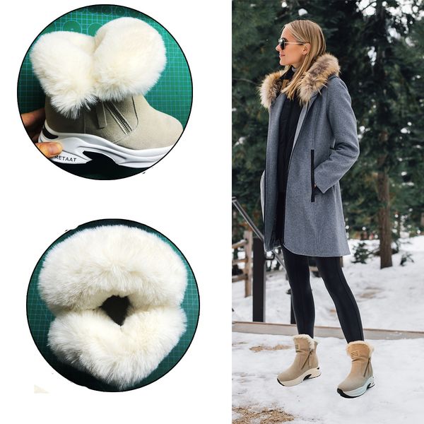 women snow boots genuine leather suede natural fur 8.5cm platform wedge zipper women winter shoes warm ankle booties, Black;yellow
women snow boots genuine leather suede natural fur 8.5cm platform wedge zipper women winter shoes warm ankle booties, Black;yellow