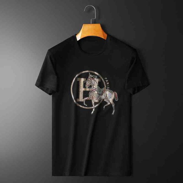 summer 2022 new men's double mercerized cotton short sleeve t-shirt diamond trend, White;black
summer 2022 new men's double mercerized cotton short sleeve t-shirt diamond trend, White;black