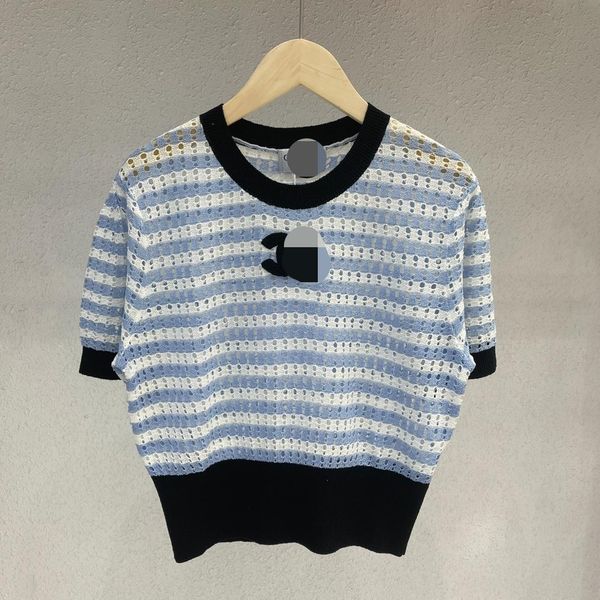 530 2022 milan runway spring summer brand same style sweater short sleeve crew neck blue pink kint pullover womens mingmei, White;black
530 2022 milan runway spring summer brand same style sweater short sleeve crew neck blue pink kint pullover womens mingmei, White;black