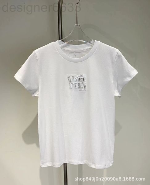 women's t-shirt designer aw spring and summer regular loose three-dimensional bead embroidered short sleeved youth commute obp6, White
women's t-shirt designer aw spring and summer regular loose three-dimensional bead embroidered short sleeved youth commute obp6, White