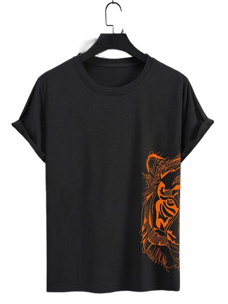 men tiger print tee r5if#, White;black 
men tiger print tee r5if#, White;black