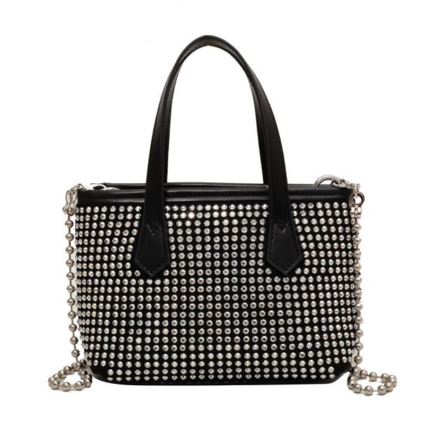 designer artificial rhinestone tote bag dianmante inlaid shoulder armpit evening bag for lady with purse chain