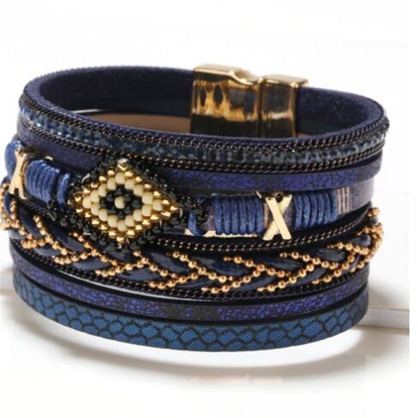 european and american popular evil eye leather charm bracelets ladies fashion ladies bohemian wide wrap bracelet party jewelry gift a443, Golden;silver
european and american popular evil eye leather charm bracelets ladies fashion ladies bohemian wide wrap bracelet party jewelry gift a443, Golden;silver