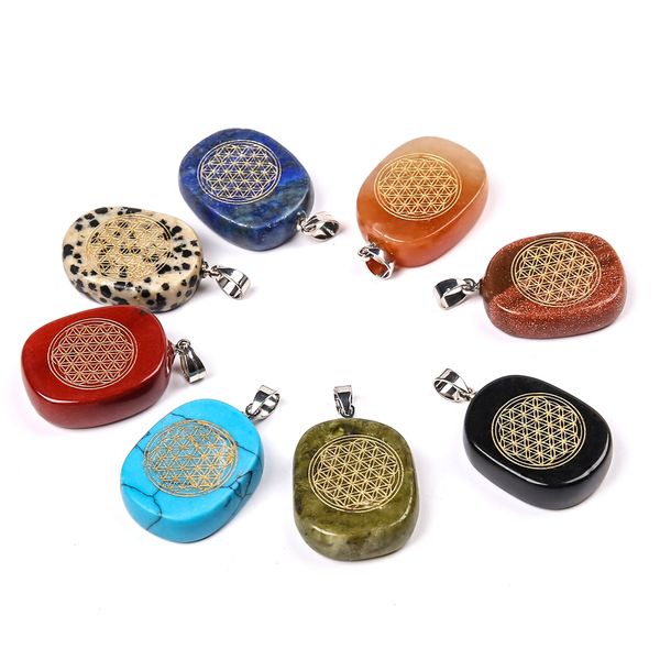 19 species natural stone oval fashion charm pendant handmade engrave flower of life reiki necklace obsidian amethyst rose quartz healing cry, Silver
19 species natural stone oval fashion charm pendant handmade engrave flower of life reiki necklace obsidian amethyst rose quartz healing cry, Silver