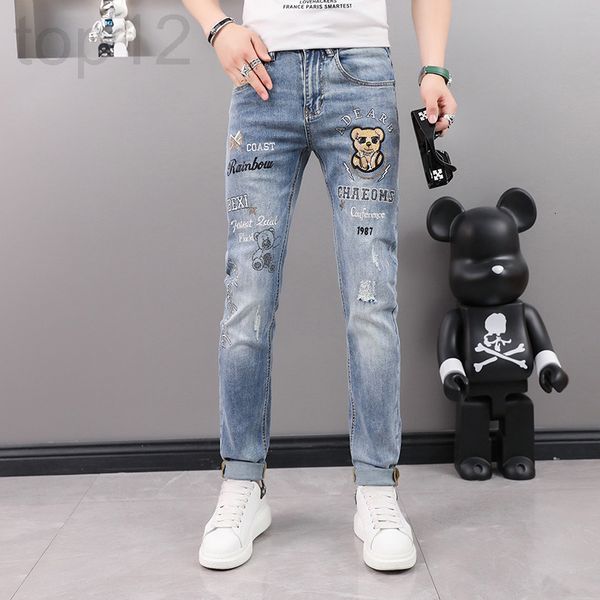 men's jeans designer men's 2022 summer thin cartoon bear embroidery tide brand slim fit micro elastic small straight pants baj1, Blue
men's jeans designer men's 2022 summer thin cartoon bear embroidery tide brand slim fit micro elastic small straight pants baj1, Blue