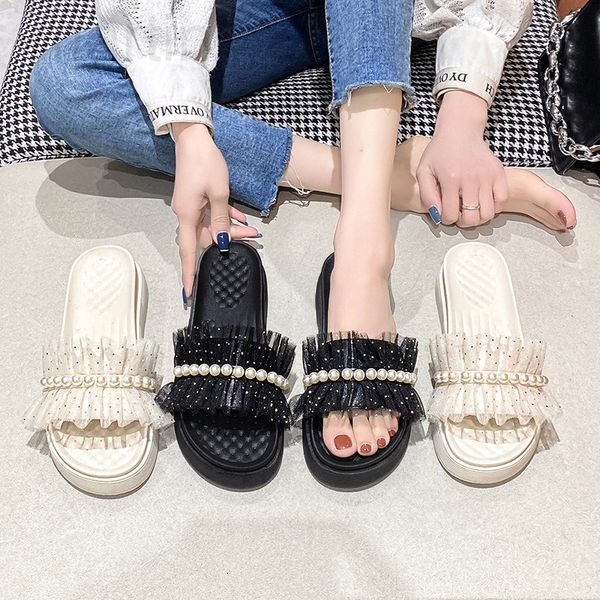 slippers designer fairy sandals for summer women wear fashionable new fairy style muffin with thick bottom mesh pearl skirtrao7, Black
slippers designer fairy sandals for summer women wear fashionable new fairy style muffin with thick bottom mesh pearl skirtrao7, Black