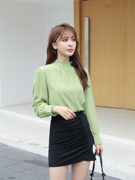 women's polos autumn crepe de chine elegant solid color stand collar lantern sleeve long mulberry silk fashion shirtwomen's polosw, White
women's polos autumn crepe de chine elegant solid color stand collar lantern sleeve long mulberry silk fashion shirtwomen's polosw, White