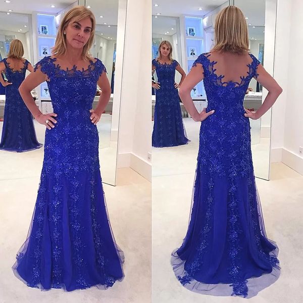 royal blue mother of the bride dress short sleeves sheer neck lace mermaid prom dresses groom mother wedding party evening gowns, Black;red
royal blue mother of the bride dress short sleeves sheer neck lace mermaid prom dresses groom mother wedding party evening gowns, Black;red
