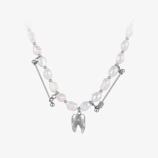 pendant necklaces enfashion natural pearls teeth for women fashion jewelry necklace goth stainless steel items colar p3273 220428, Silver
pendant necklaces enfashion natural pearls teeth for women fashion jewelry necklace goth stainless steel items colar p3273 220428, Silver