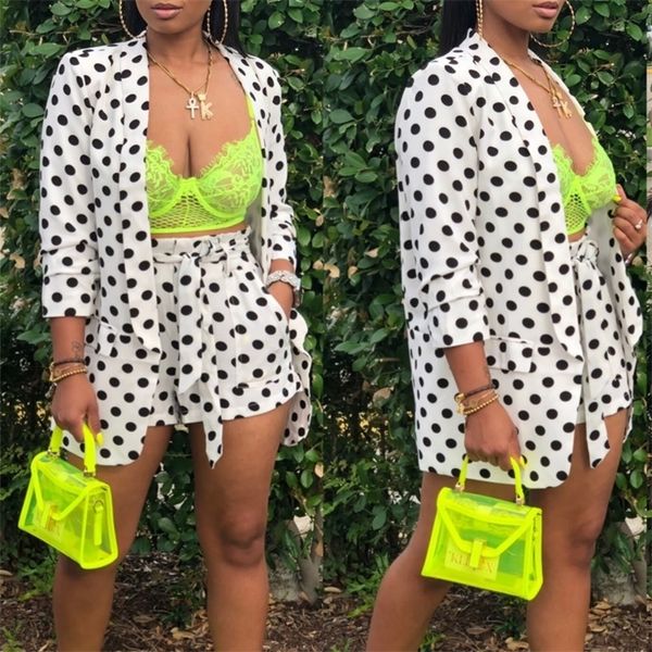 polka dot two piece blazer set women full sleeve open stitch long coat tie bow shorts sweat suits vintage matching set t200325, White
polka dot two piece blazer set women full sleeve open stitch long coat tie bow shorts sweat suits vintage matching set t200325, White