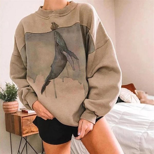 women's hoodies & sweatshirts casual whale printing round neck women autumn winter long sleeve loose pullover ladies fas316c, Black
women's hoodies & sweatshirts casual whale printing round neck women autumn winter long sleeve loose pullover ladies fas316c, Black