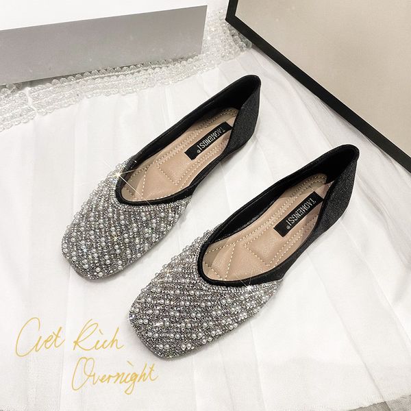 new designer womens square leather shoes fashion brand autumn rhinestone womens peas shoes, Black
new designer womens square leather shoes fashion brand autumn rhinestone womens peas shoes, Black