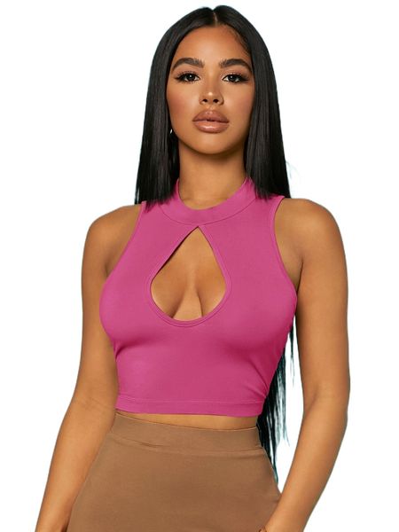 sxy cutout front crop tank b1zp#, White
sxy cutout front crop tank b1zp#, White