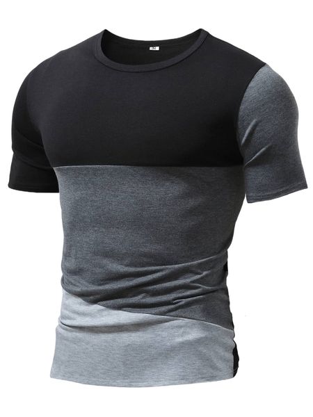 men cut and sew tee f1gu#, White;black