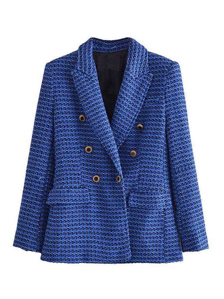 women jacket new fashion double breasted tweed slim blazer coat vintage long sleeve pockets female outerwear chic l220714, White;black
women jacket new fashion double breasted tweed slim blazer coat vintage long sleeve pockets female outerwear chic l220714, White;black