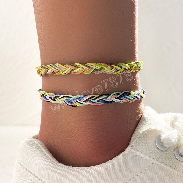 2pcs bohemian anklets set handmade wax rope friendship beach barefoot bracelet on the leg chain boho foot jewelry, Red;blue
2pcs bohemian anklets set handmade wax rope friendship beach barefoot bracelet on the leg chain boho foot jewelry, Red;blue