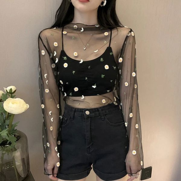 women see through transparent mesh long sleeve sheer slim ladies turtleneck daisy t shirts tees t shirt shirt 220714, White
women see through transparent mesh long sleeve sheer slim ladies turtleneck daisy t shirts tees t shirt shirt 220714, White