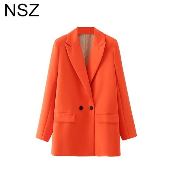 nsz women's orange blazer double breasted office suit jacket female oversize elegant chic work large size coat outfit spring 220402, White;black
nsz women's orange blazer double breasted office suit jacket female oversize elegant chic work large size coat outfit spring 220402, White;black