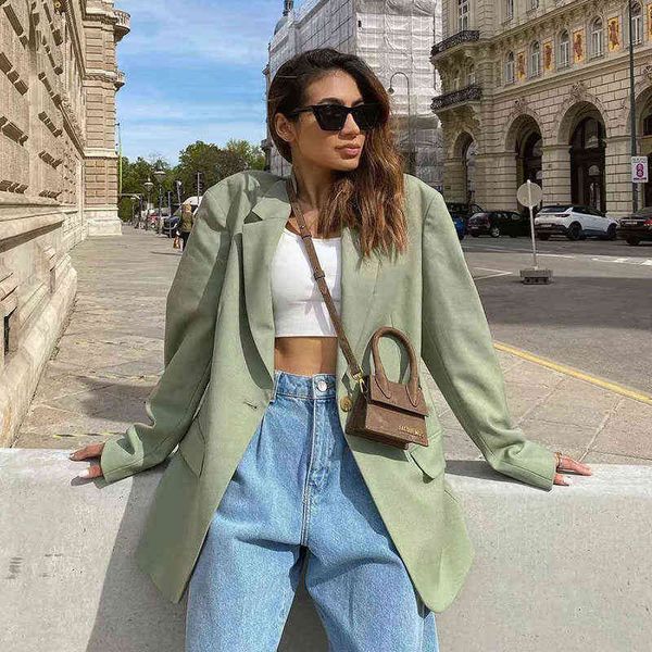 single button green oversized blazer jacket women streetwear spring autumn office ladies harajuku poackets l220714, White;black
single button green oversized blazer jacket women streetwear spring autumn office ladies harajuku poackets l220714, White;black