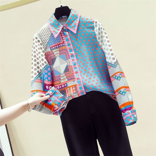 autumn blouse patchwork simulation silk shirt female korean niche polka dot long-sleeved blusa gx1438 210308, White
autumn blouse patchwork simulation silk shirt female korean niche polka dot long-sleeved blusa gx1438 210308, White