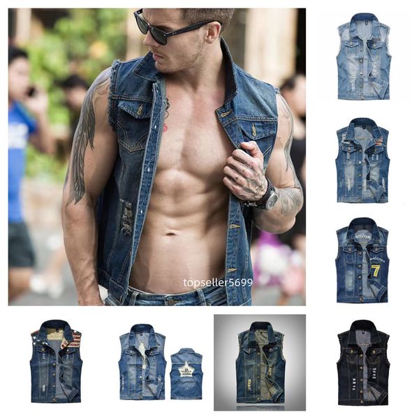 men jackets puimentiua mens denim jeans vest coat ripped slim pocket sleeveless jacket 5xl spring male streetwear cowboy waistcoat jackets 6, Black;brown
men jackets puimentiua mens denim jeans vest coat ripped slim pocket sleeveless jacket 5xl spring male streetwear cowboy waistcoat jackets 6, Black;brown