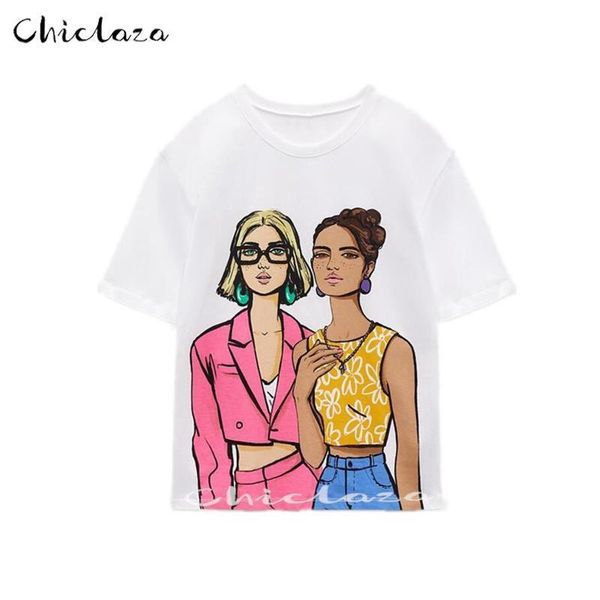 chiclaza summer women print fashion clothes graphic t shirt female tees ladies 220616, White
chiclaza summer women print fashion clothes graphic t shirt female tees ladies 220616, White