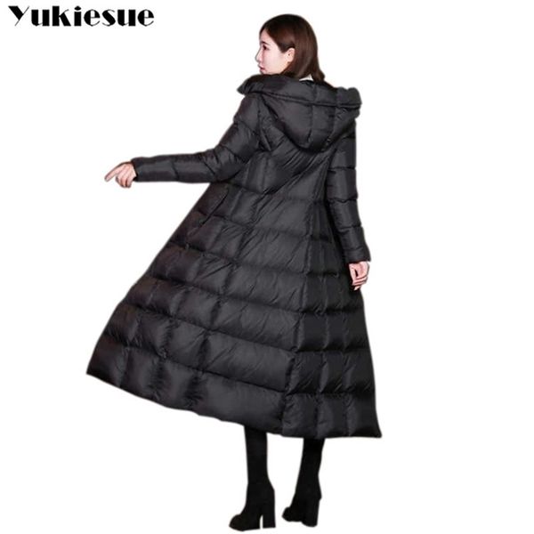 90 white duck down coat women ultra light down jackets winter warm women long down coat parka with hood plus size xxl 210412, Black
90 white duck down coat women ultra light down jackets winter warm women long down coat parka with hood plus size xxl 210412, Black