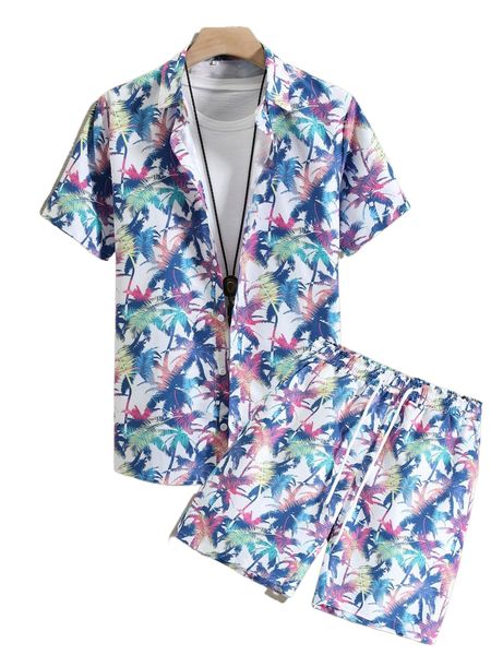 men random coconut tree print shirt & shorts without tee p0ft#, Gray
men random coconut tree print shirt & shorts without tee p0ft#, Gray