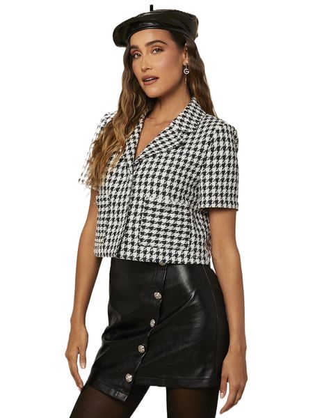 houndstooth dual pocket tweed overcoat b19k#, Black
houndstooth dual pocket tweed overcoat b19k#, Black