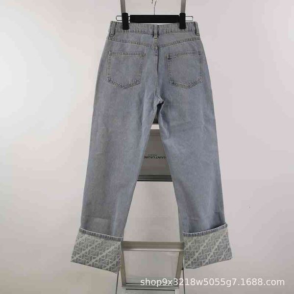 women's jeans correct ceiling we11done inner dark pattern water wash flanging female denim pants straight tube, Blue
women's jeans correct ceiling we11done inner dark pattern water wash flanging female denim pants straight tube, Blue