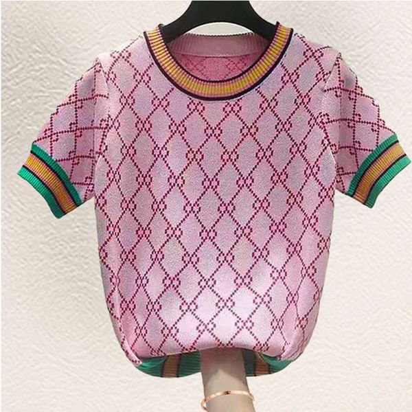 runway summer korean elegant plaid desgin sweater short sleeve pullovers female fashion brand luxury knitted jumper top, White;black
runway summer korean elegant plaid desgin sweater short sleeve pullovers female fashion brand luxury knitted jumper top, White;black
