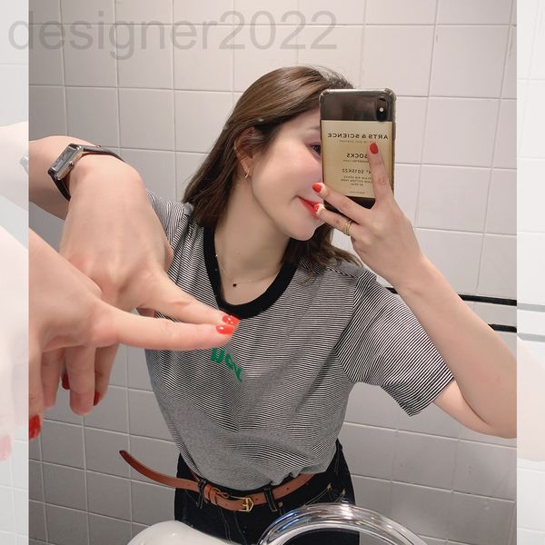 women's t-shirt designer liebelin t-shirt short sleeve fit stripe versatile contrast letter inside bottom women's fashion 9bdc, White
women's t-shirt designer liebelin t-shirt short sleeve fit stripe versatile contrast letter inside bottom women's fashion 9bdc, White